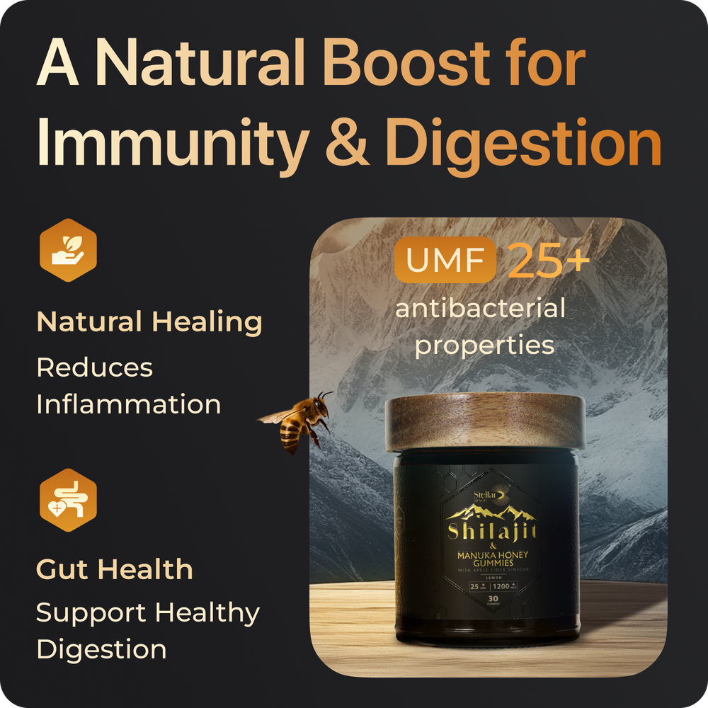 Shilajit and Manuka Honey Gummy With Apple Cider Vinegar - Platinum Lemon