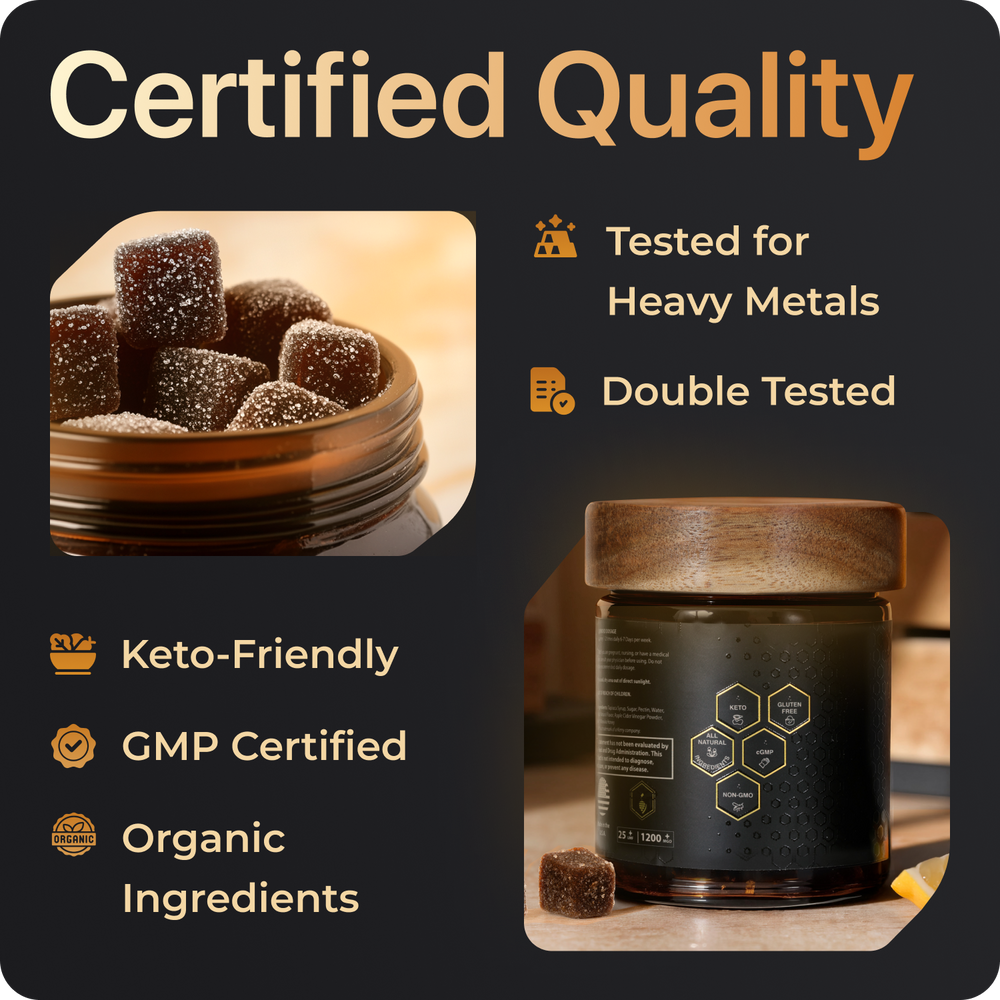 Shilajit and Manuka Honey Gummy With Apple Cider Vinegar - Platinum Lemon
