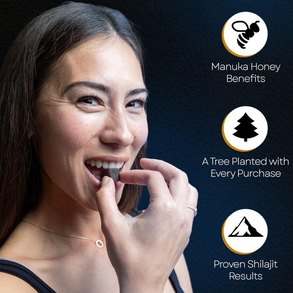 Stellar Health Shilajit and Medical Grade Manuka Honey + Apple Cider Vinegar Gummies - Platinum Lemon - Gourmet 30 Count of Elite Shilajit Gummies for Men and Women