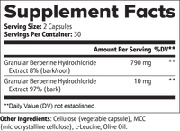 Stellar Health Labs Berberine HCl Capsules — Berberine Hydrochloride Extract — 60 Vegetable Capsules